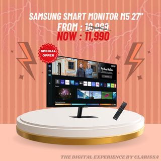Samsung Smart Monitor 27" M5 FHD Wifi BT PC Monitor w/ Built In Speaker 27inch w/ Smart TV apps