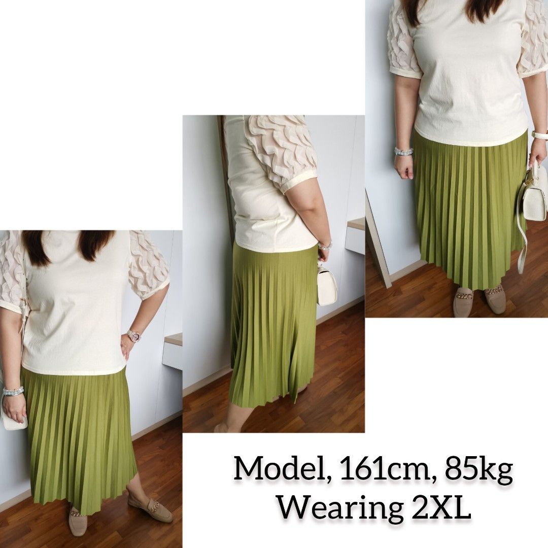 Plus size pleated skirt 4xl hot sale