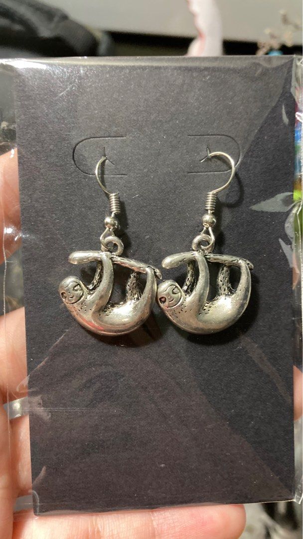Gold discount sloth earrings