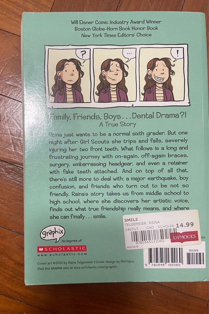 Smile by Raina Telgemeier, Hobbies & Toys, Books & Magazines, Children ...