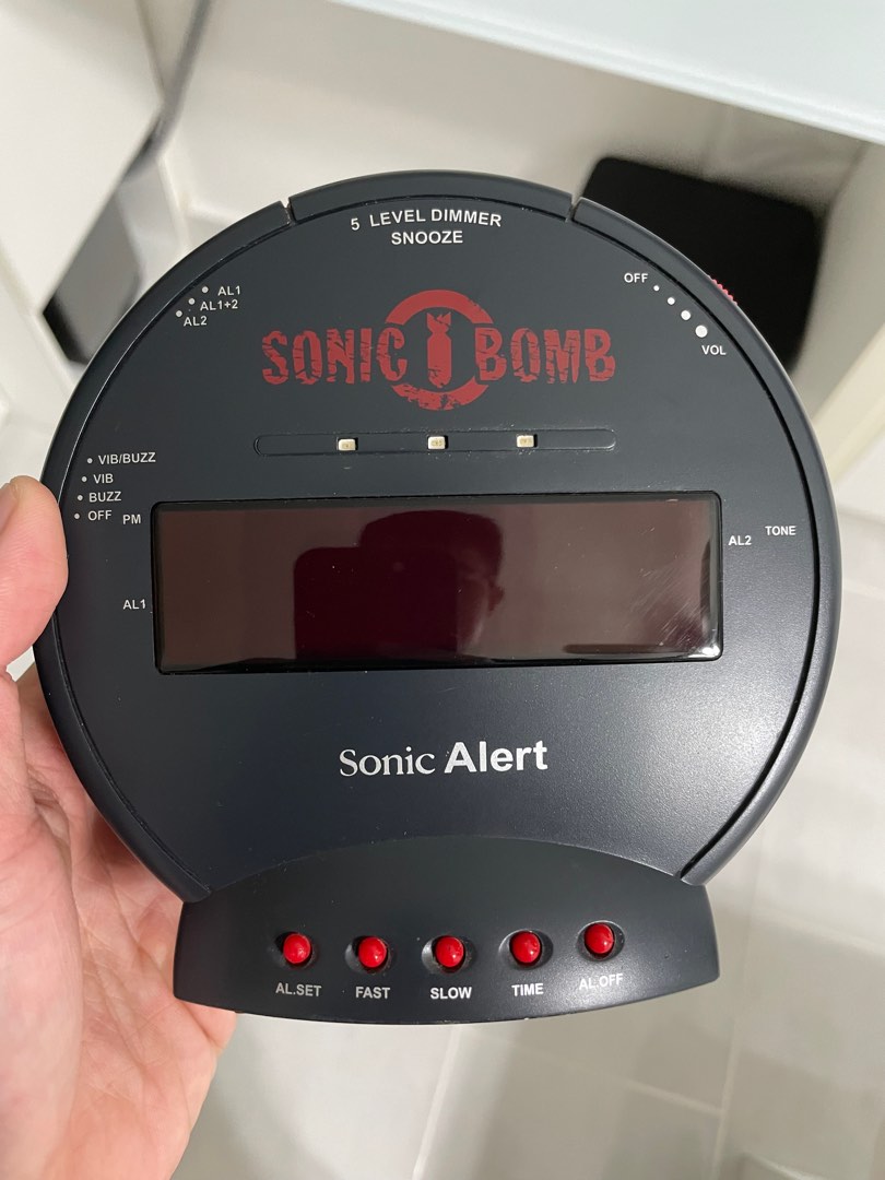 Sonic Bomb Alarm Clock with Super Bed Shaker, Furniture & Home Living