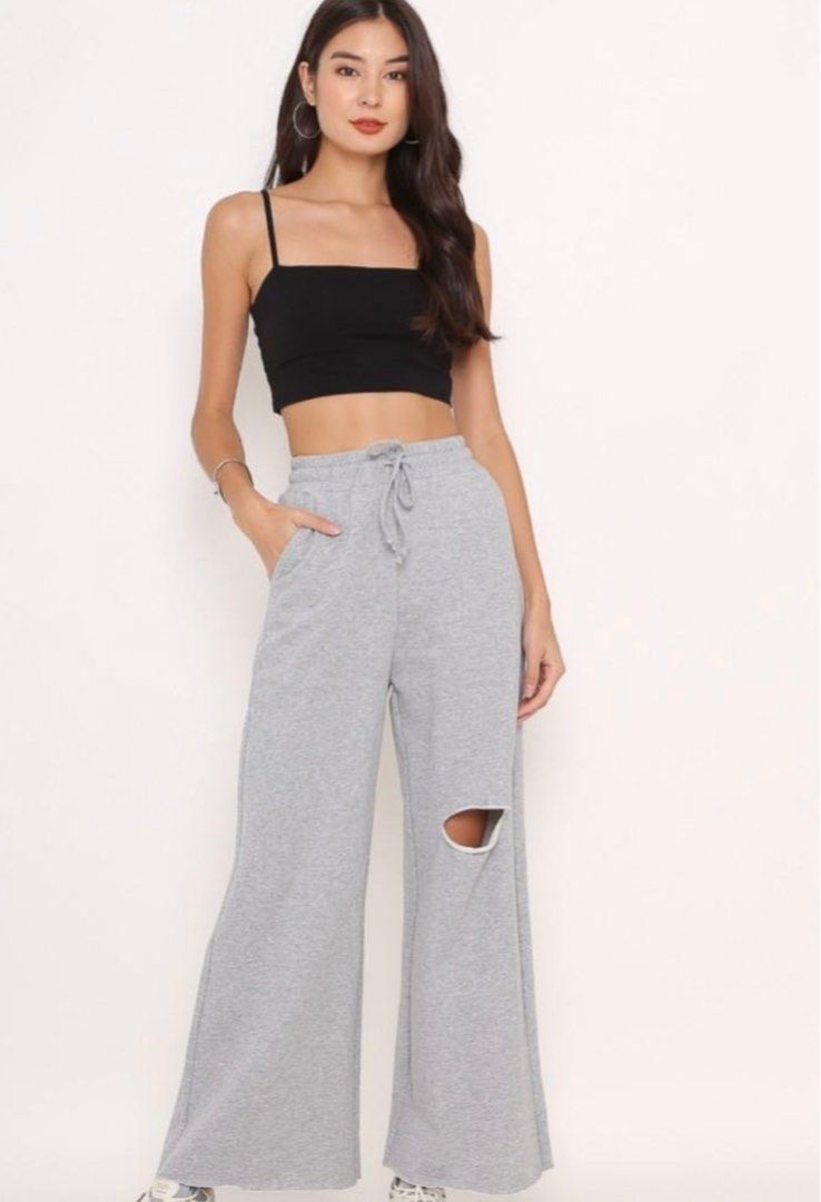Joggers with knee slits sales