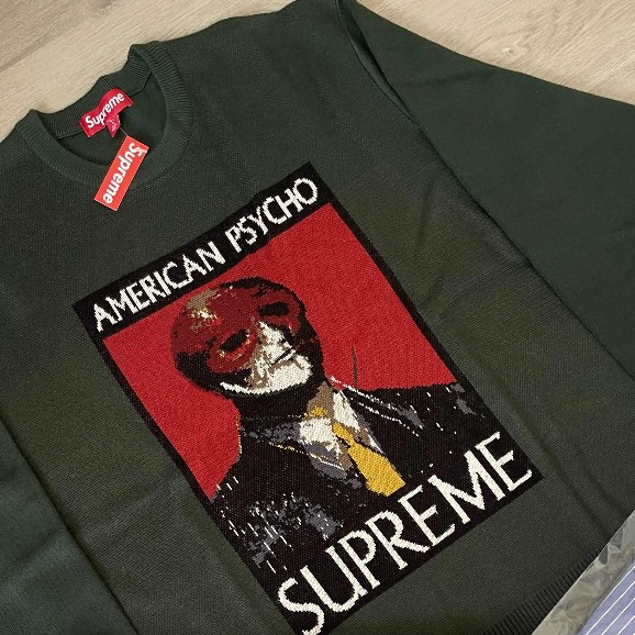 本物の商品一覧 Supreme American Psycho Sweater Green - トップス
