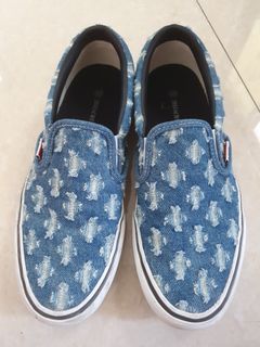 Supreme vans slip on hole punch denim blue 懶人鞋