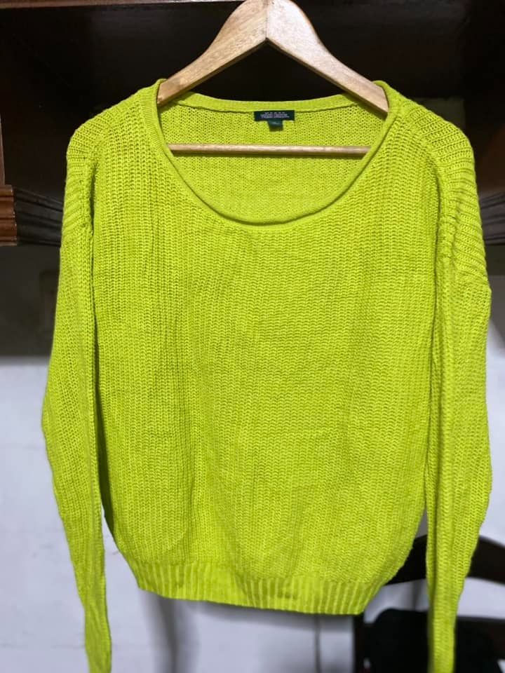 Wild Fable Sweater Neon Green Women, Women's Fashion, Coats