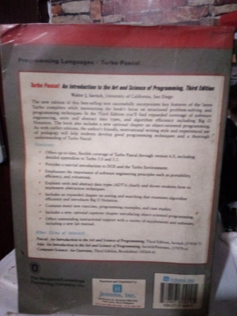 Third Edition: Turbo Pascal - An Introduction to the Art and Science of ...