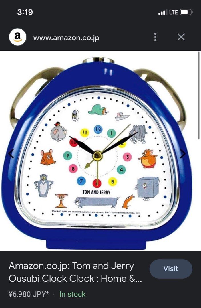 Figurine Réveil Tom Et Jerry – Pendulette De Bureau – Avenue Of The Stars – 2000