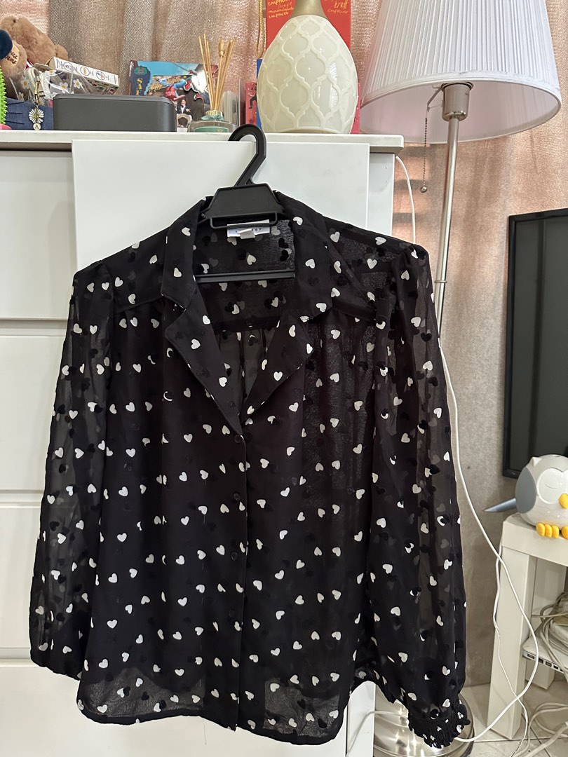 topshop heart blouse