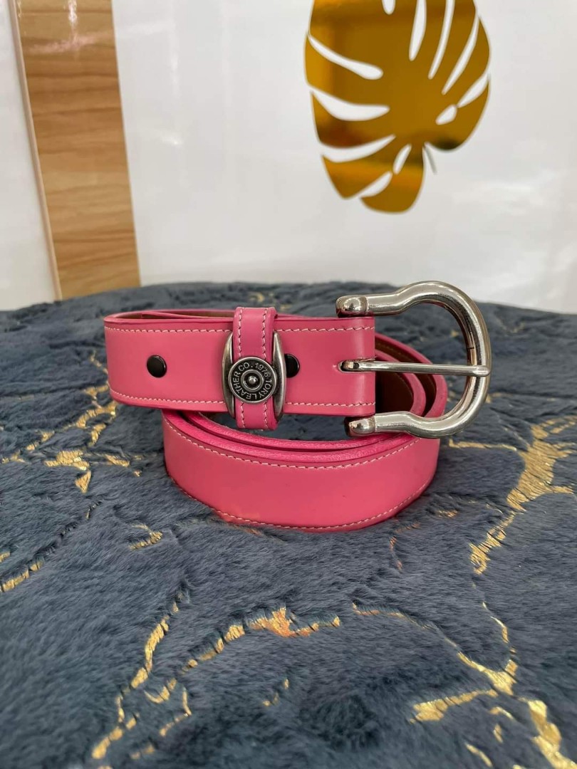 Louis Vuitton Pink Monogram LV Logo Buckle Belt From Japan Fedex