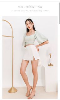 TSS Serrine Sweetheart Padded Top In Mint