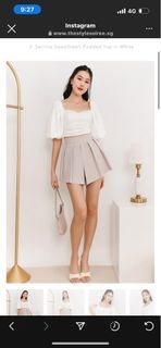 TSS Serrine Sweetheart Padded Top In White