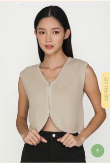 TTR Yuki Knit Vest Top (Wheat)