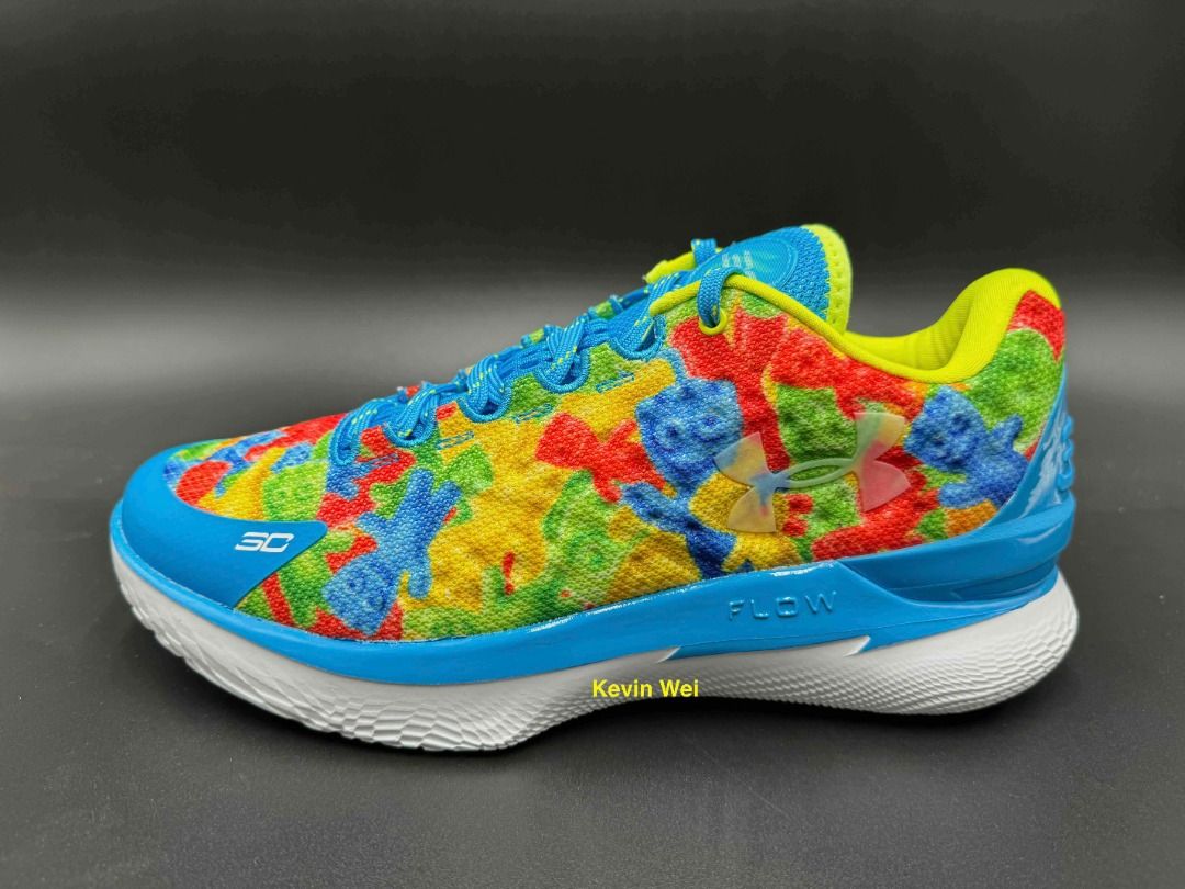 UA Curry 1 Low Flotro NM 3025633-300 藍彩Sour Patch 籃球鞋US10, 他
