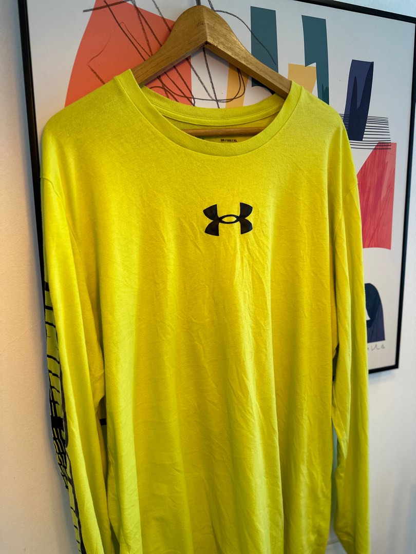 Yellow under armour long sleeve clearance shirt