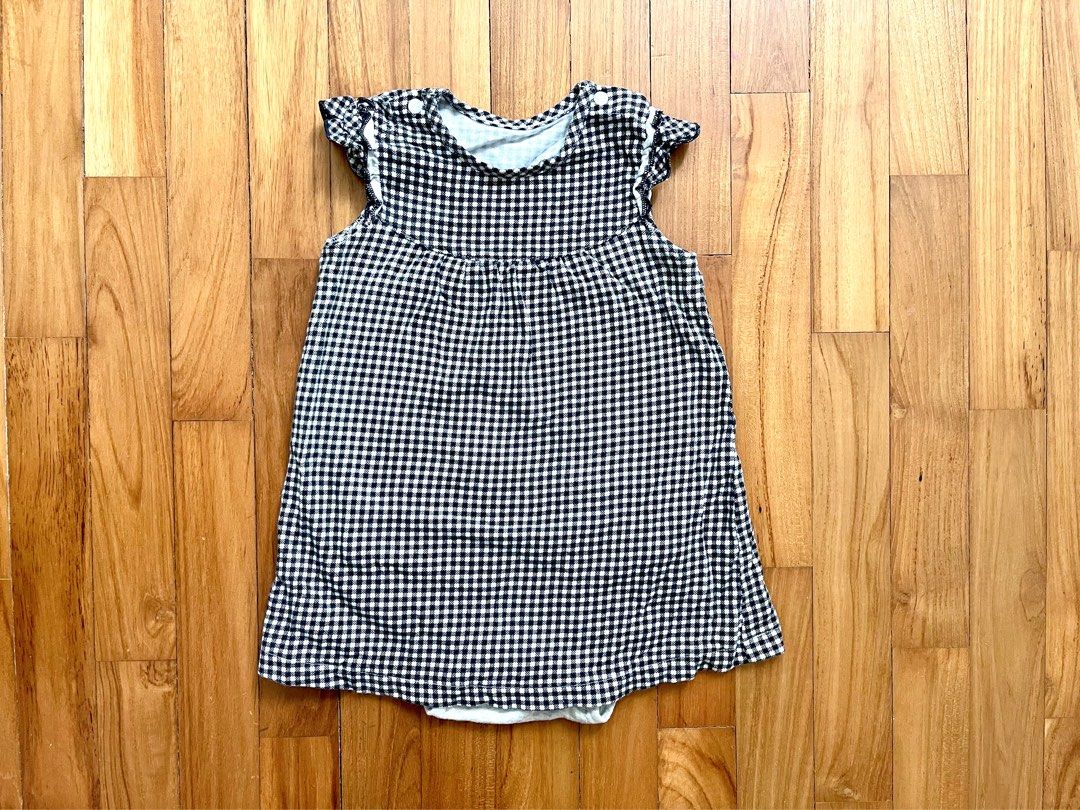 Uniqlo Baby Dress with Onesie underneath 6M Romper Bodysuit