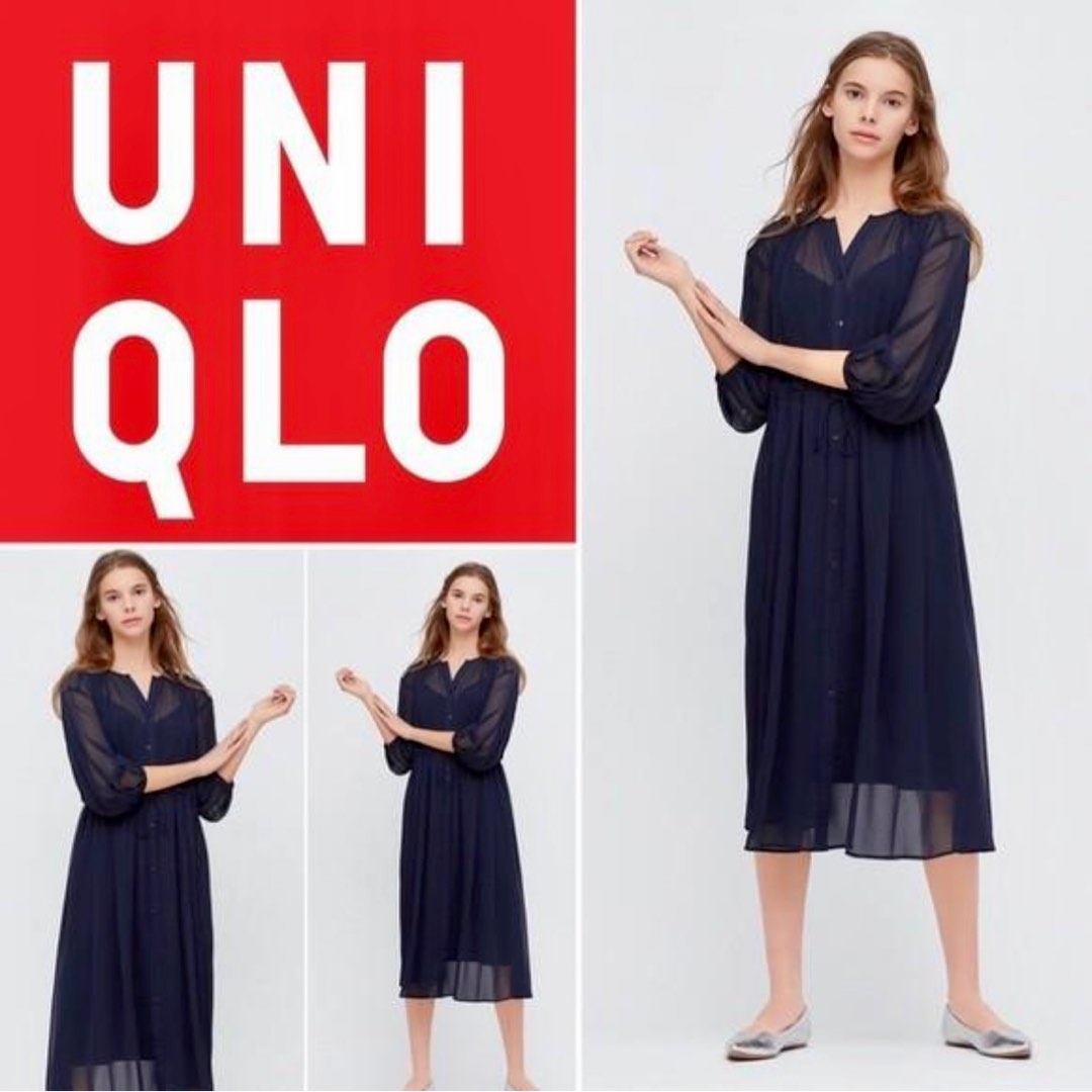 Uniqlo chiffon cheap dress