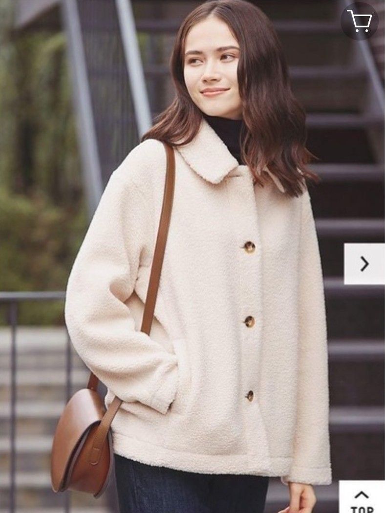 Pile lined sales fleece coat