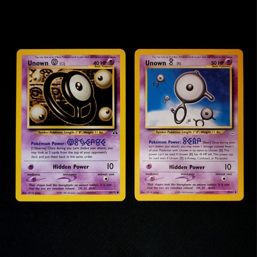 1995 unown pokemon card [H] (28/105) [Neo Destiny]  Plug Psychic Hidden Power (10) Weakness Psychic 2 Retreat Cost Unown [X] - Neo Destiny