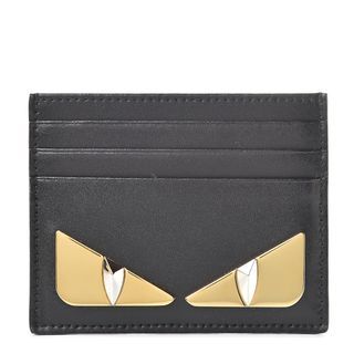 FENDI Vitello Liberty Studded Zip Around Wallet Black