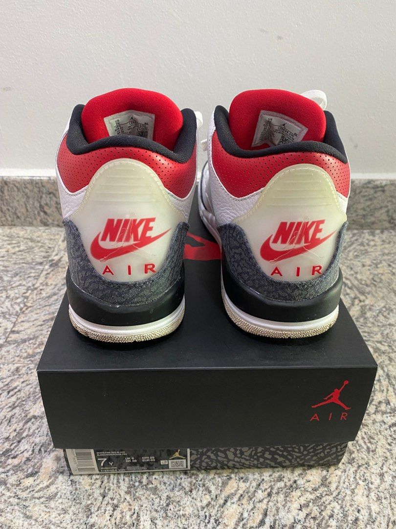 US7Y Jordan 3 Retro SE Fire Red Denim 2020