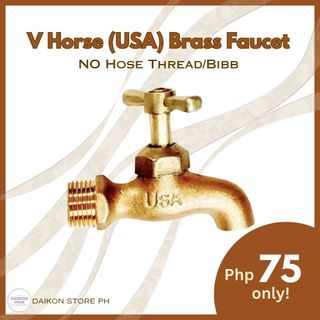 V Horse USA Traditional Brass Faucet: 1/2" Plain Bibb No Hose Thread (Sold per piece)