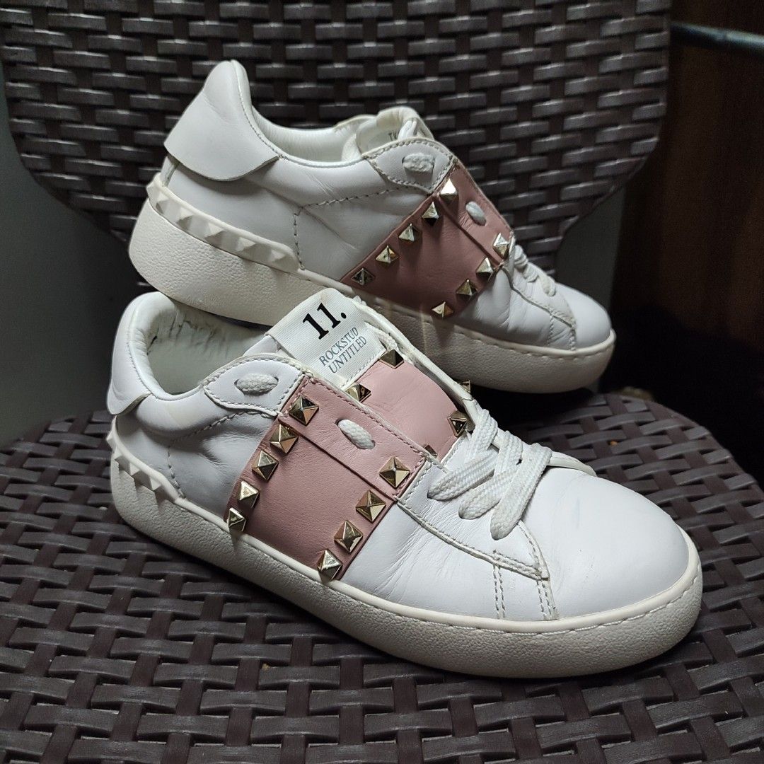 Valentino Rockstud Untitled 11 Calfskin Flatform Sneaker