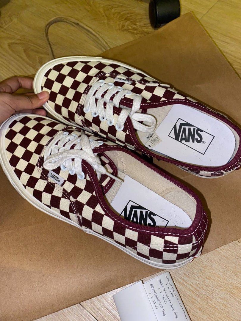 Vans old skool checkerboard maroon discount