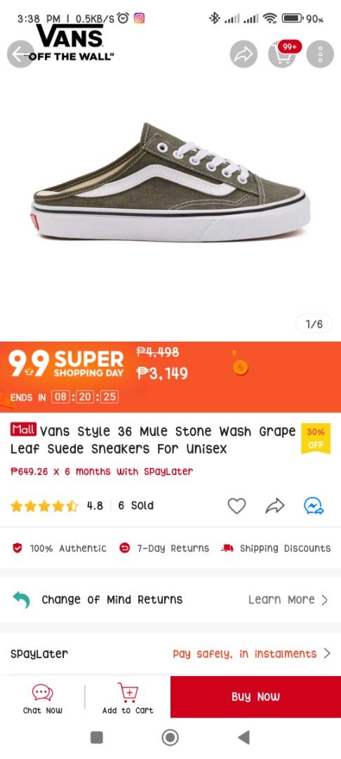 Vans Style 36 Mule Stone Wash Grape