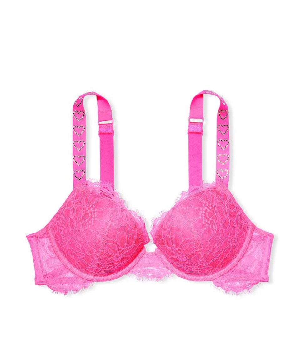 Victoria's Secret Pink Glitter 💕 Strap Push-Up Bra, Women's