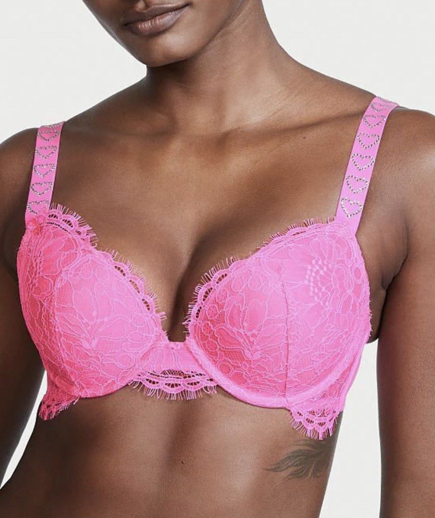 Victoria's Secret Pink Glitter 💕 Strap Push-Up Bra, Women's