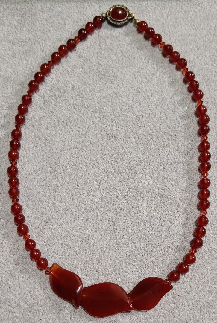 Vintage carnelian necklace outlet