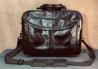 Vintage Dell Targus Leather Hardcase Laptop Travel Briefcase with Luggage Slot