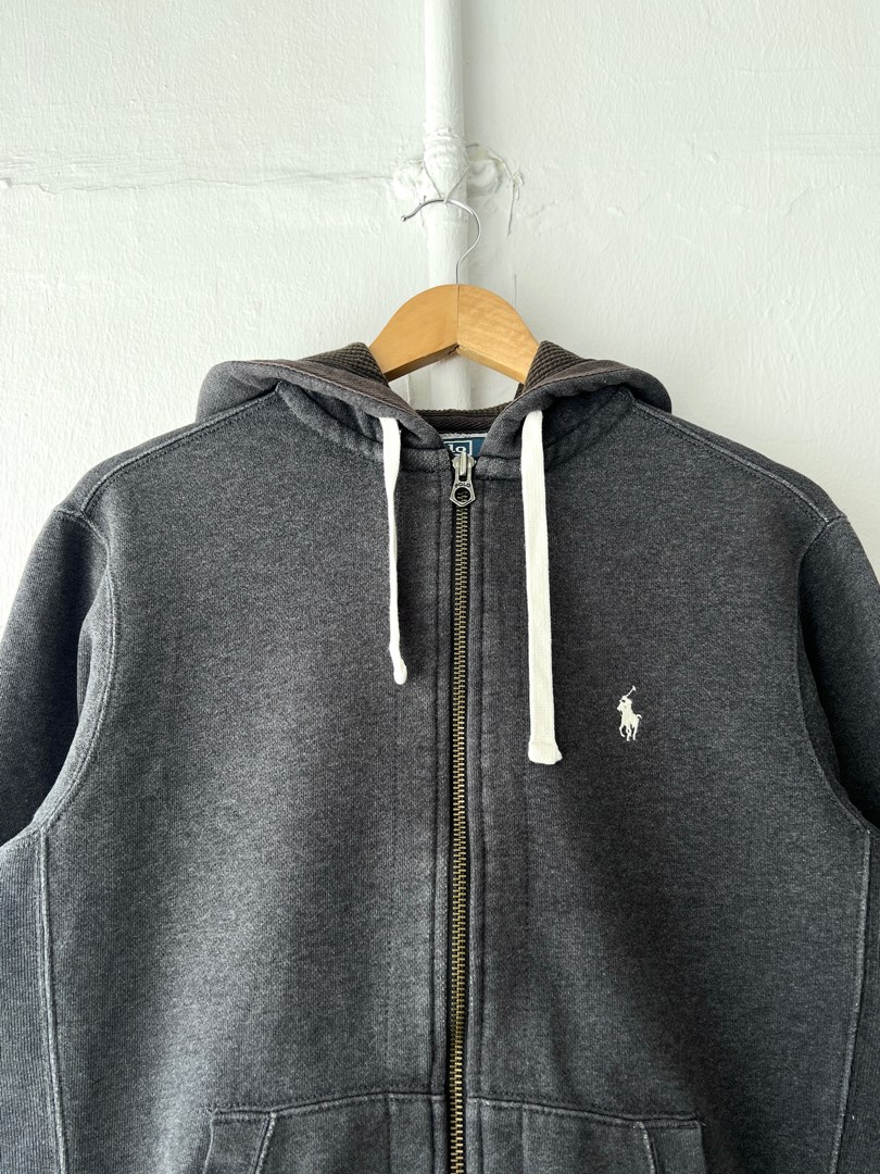 Dark grey ralph lauren hoodie shop