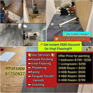 Vinyl Flooring at cheapest price!!! 
#Luxury vinyl flooring #hdb vinyl flooring#bto vinyl flooring #5mm thickness vinyl flooring #homeservice#cheapprice#wallpainting#hdb#condo#bto