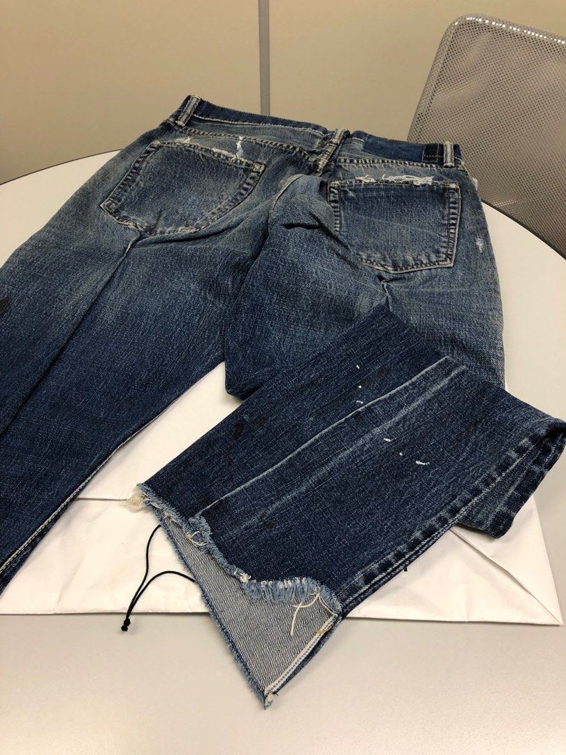 Visvim journeyman pants tacked crash, 男裝, 褲＆半截裙, 牛仔褲
