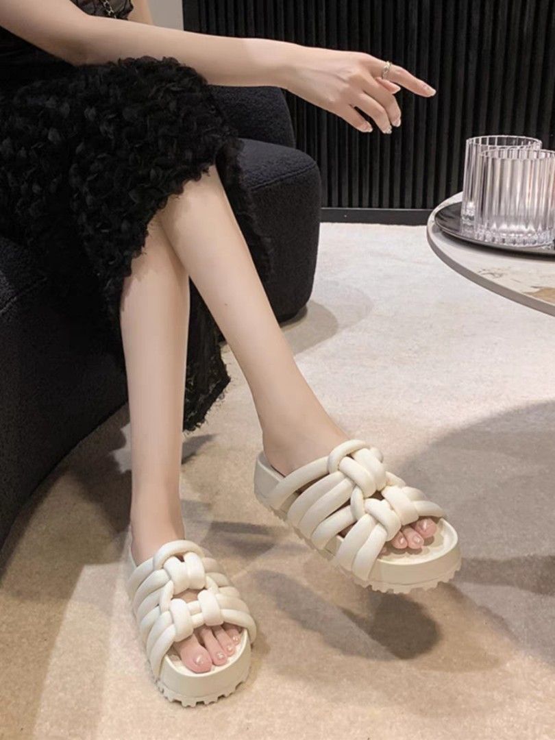 White best sale slipper sandals