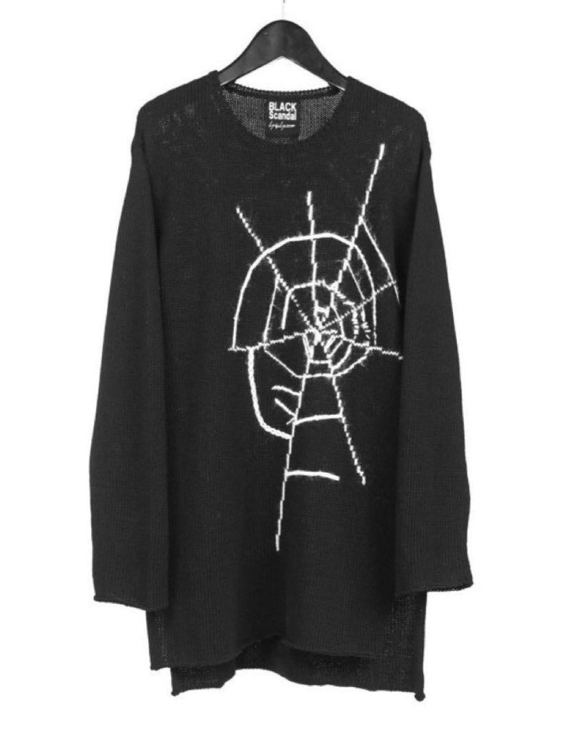 (WAS 400) Yohji Yamamoto BLACK Scandal 18AW Spider web knit
