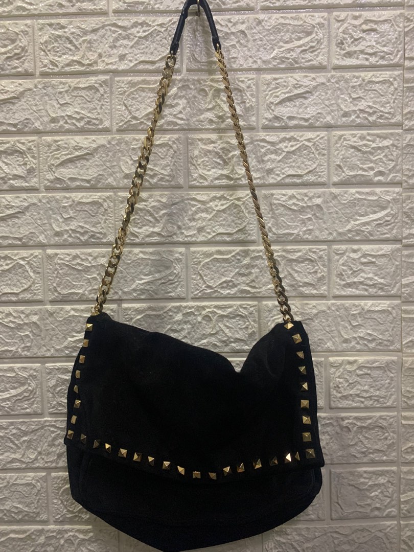 Zara black shop stud bag