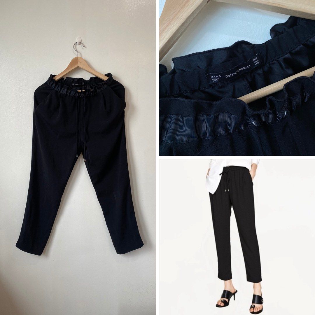 BNWT ZARA HIGH WAIST TROUSERS WITH BELT, Women's Fashion, Bottoms, Other  Bottoms on Carousell