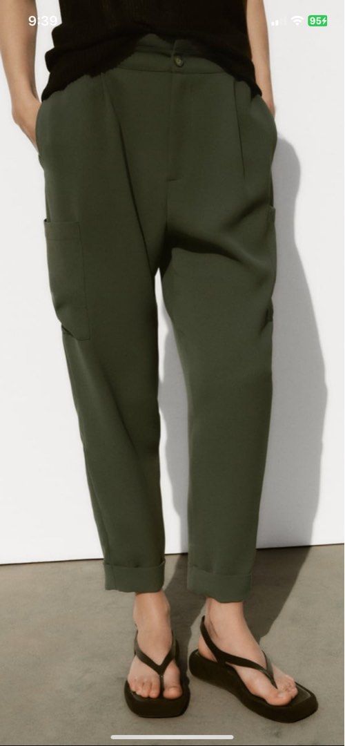 Zara greenbaggy cargo trousers (Category: Jeans) located in Manila. Submitted by thewalkingmuse (Listing ID 1256340500, Image 2). Description: BNWT. no flaws. never been used waistline: 12 inches (can stretch upto 13 inches) length: 36 inches add for shipping fee. payment via bdo/bpi/gcash only will ship this via gogoexpress/grab/lalamove/lbc.