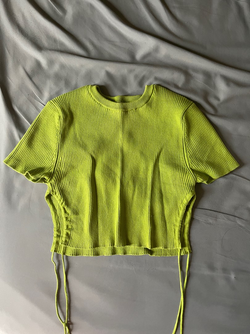 Zara Tie crop top, Women's Fashion, Tops, Blouses on Carousell