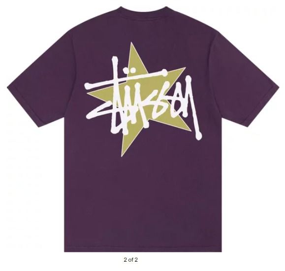 100% Authentic ) Stussy Star Tee Pigment Dyed, Men's Fashion
