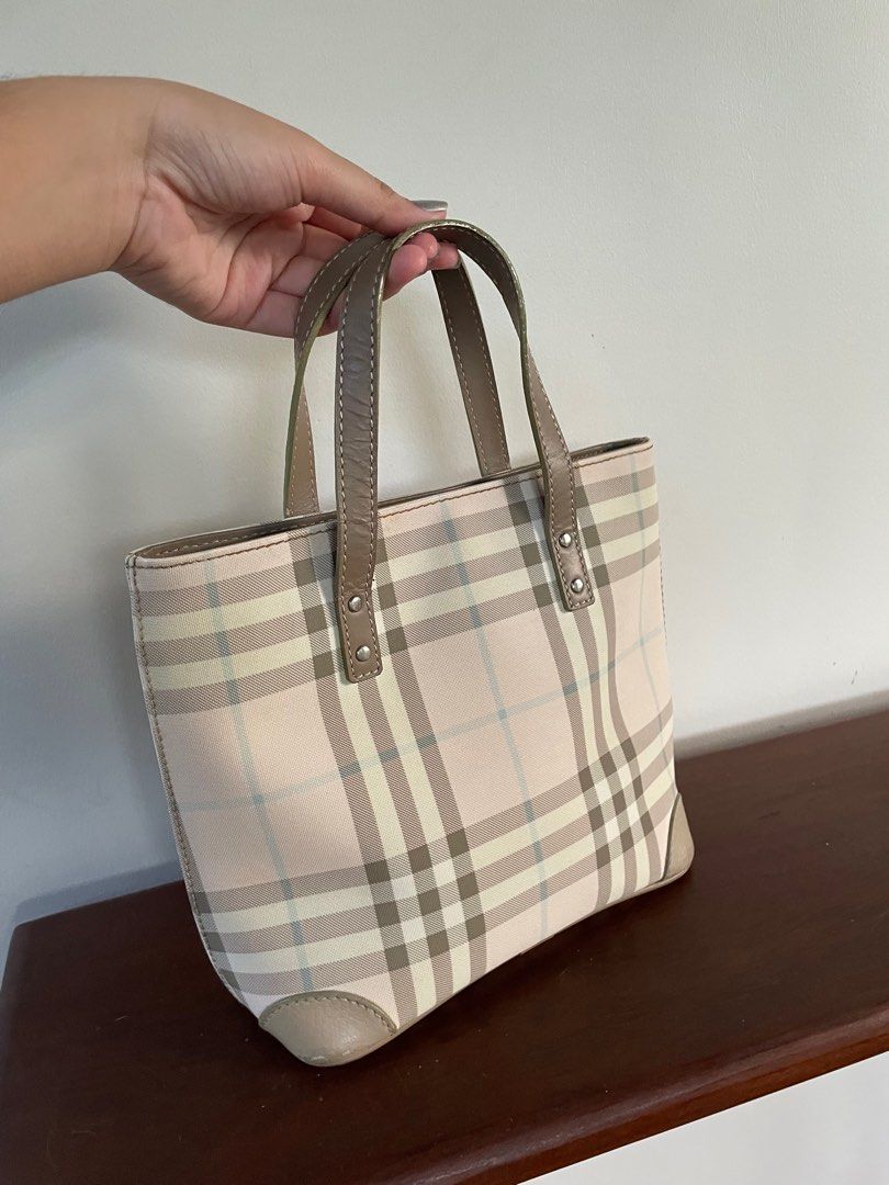 100 Authentic Burberry Pink Nova Check Handbag Luxury Bags