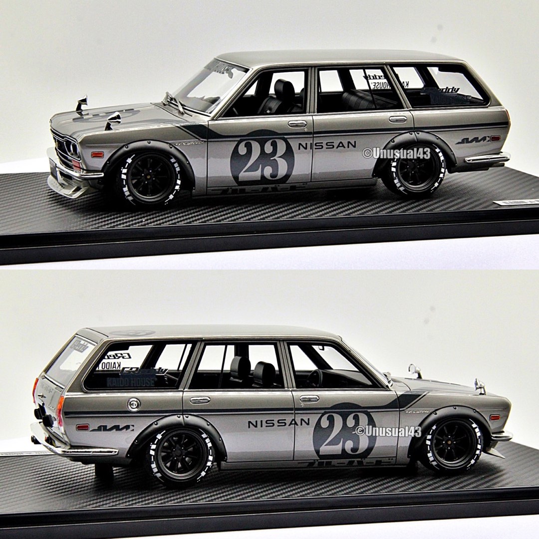 1/18 Ignition Model Datsun Bluebird (510) Wagon Silver Kaido House