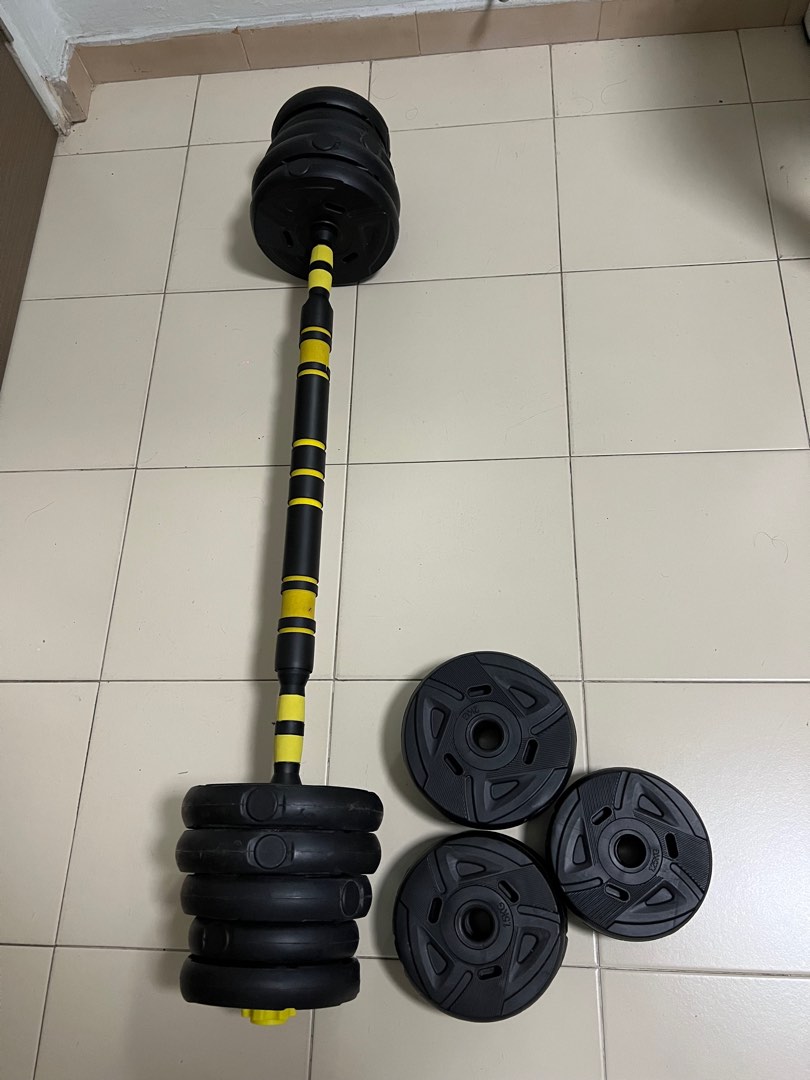 30kg barbell it can change into dumbbell too, Sports Equipment