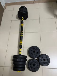 30kg barbell it can change into dumbbell too