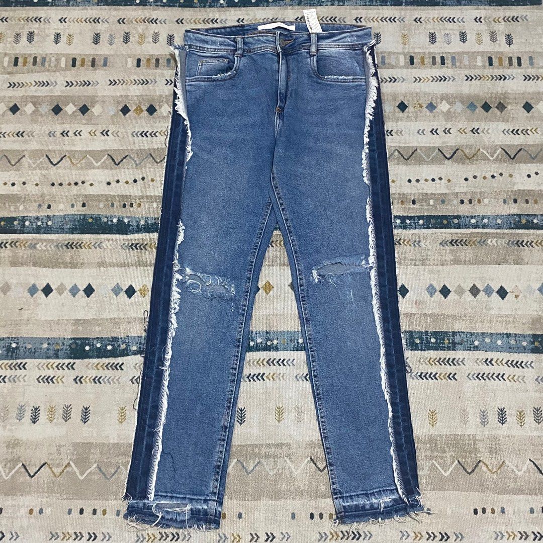 Zara frayed jeans top