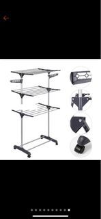 3 Tier Foldable Drying Rack Clothes Rack Hanger Rack [Double Support]