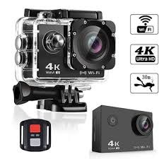 Apexcam 4K 60FPS Action Camera EIS Stabilization 20MP Sports Cam 40M  Waterproof Underwater Camera 8X Zoom Support External Mic with Remote  Control 2 x