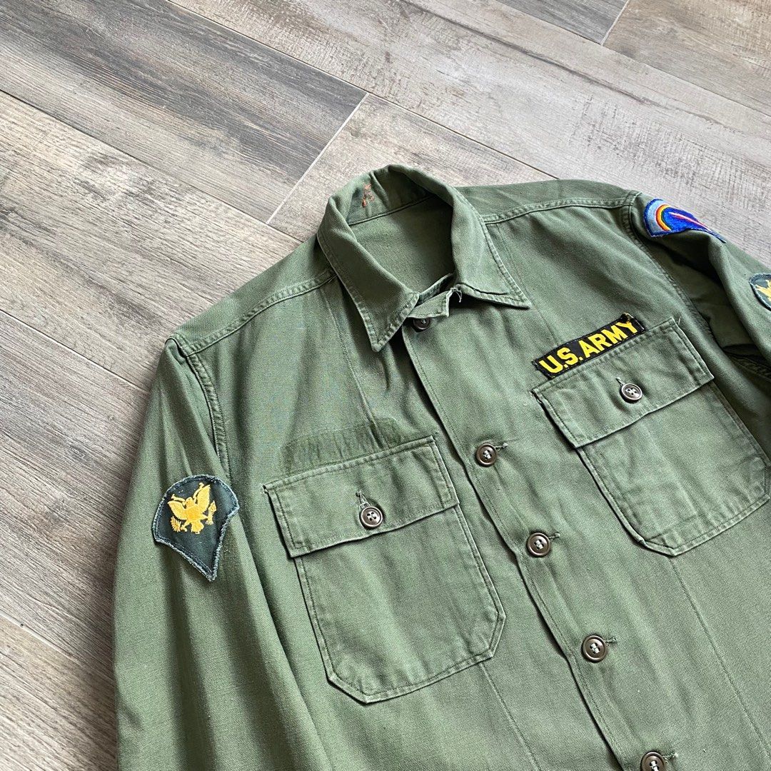 50's US ARMY SHIRT VINTAGE MILITARY UTILITY SHIRTS 50s 1950s